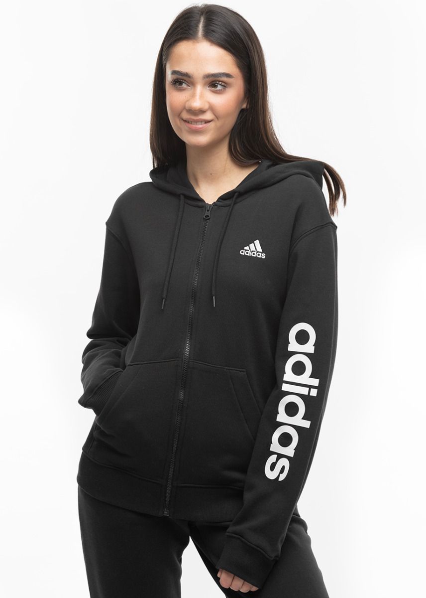 adidas Dámska mikina Essentials Linear Full-Zip French Terry Hoodie IS2072