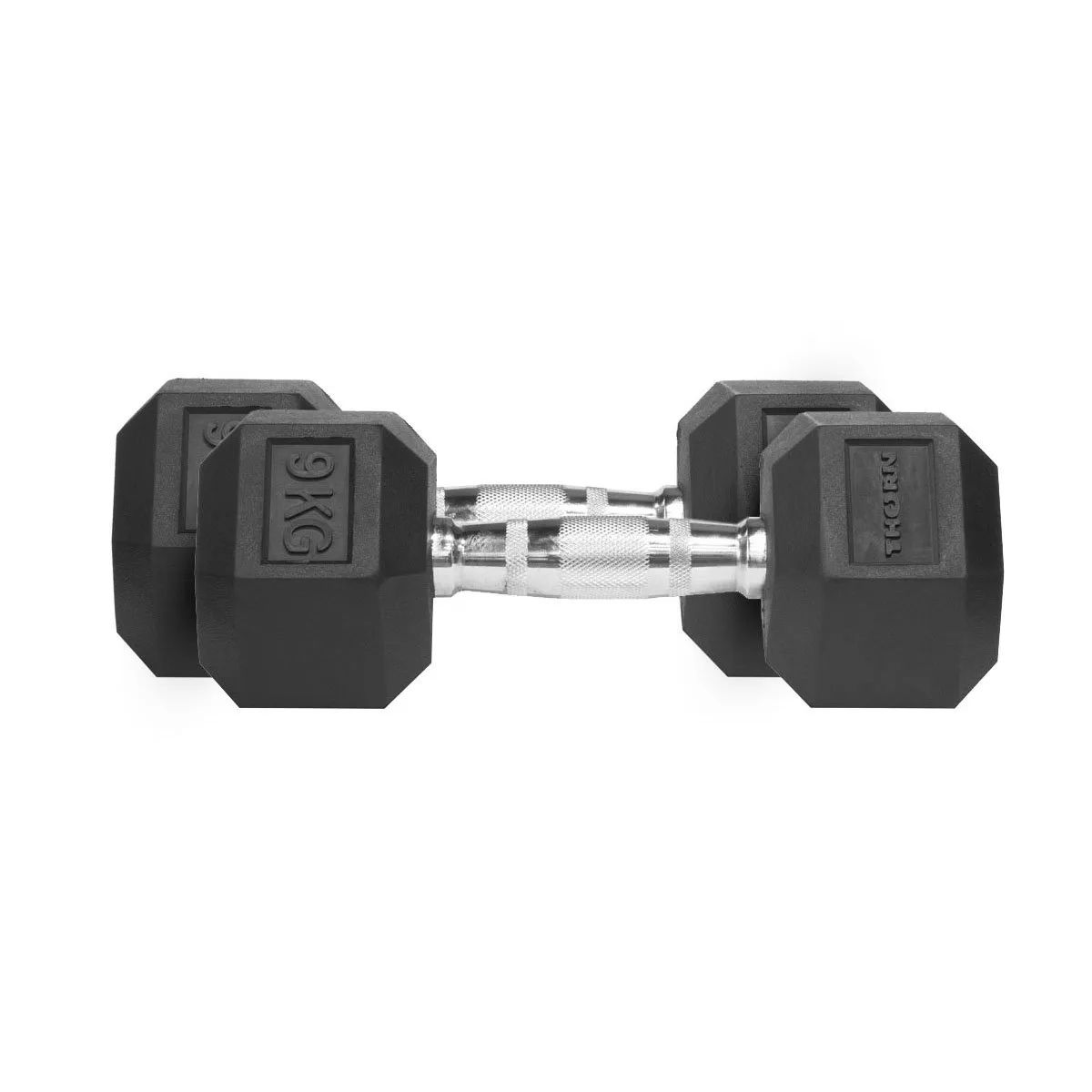 THORN FIT Činky Hex Rubber Dumbbell 9,0kg 2 pcs