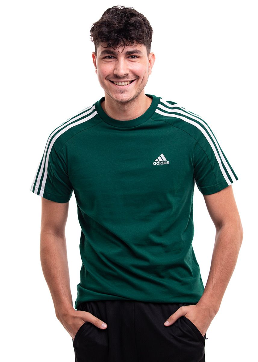 adidas Pánske tričko Essentials Single Jersey 3-Stripes Tee IS1333