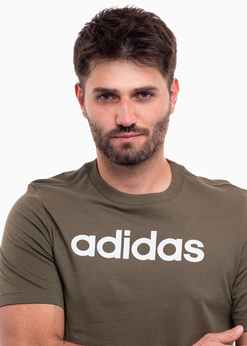 adidas Pánske tričko Essentials Single Jersey Linear Embroidered Logo Tee IC9280