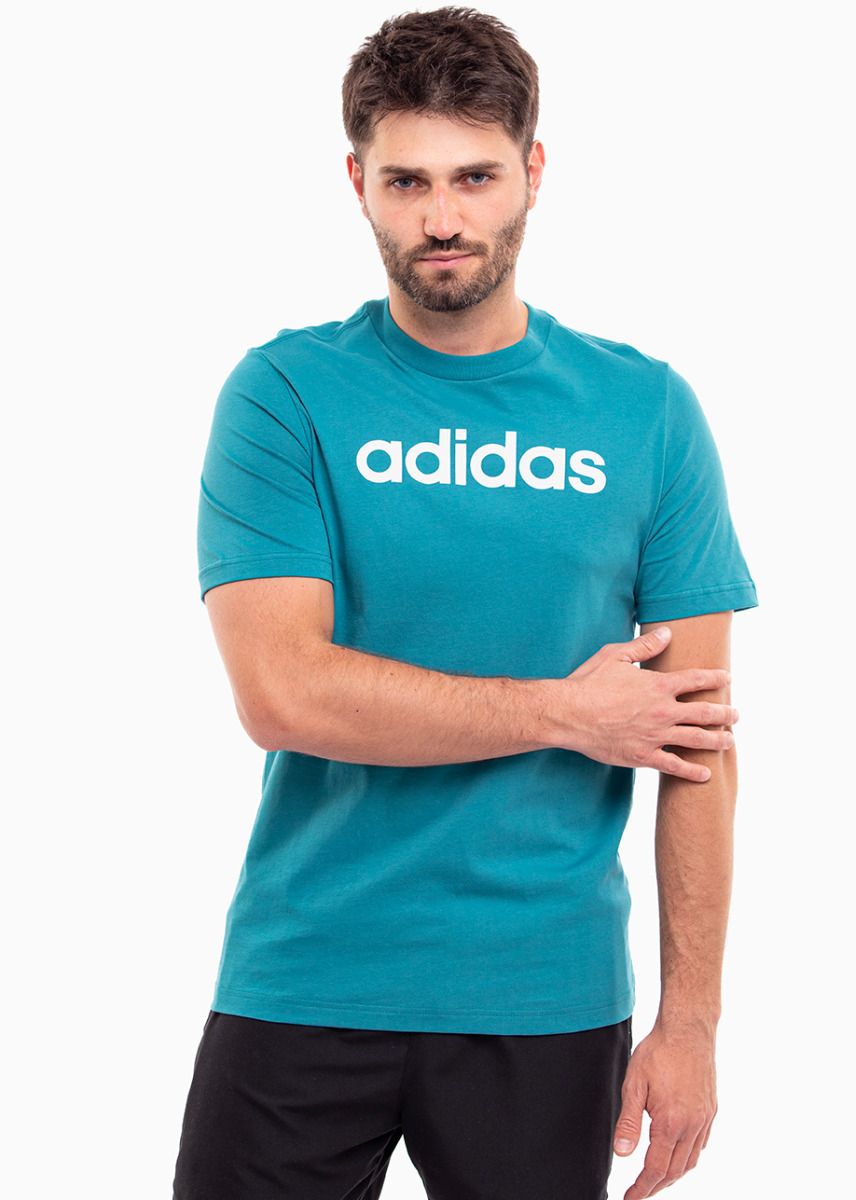 adidas Pánske tričko Essentials Single Jersey Linear Embroidered Logo Tee IJ8655