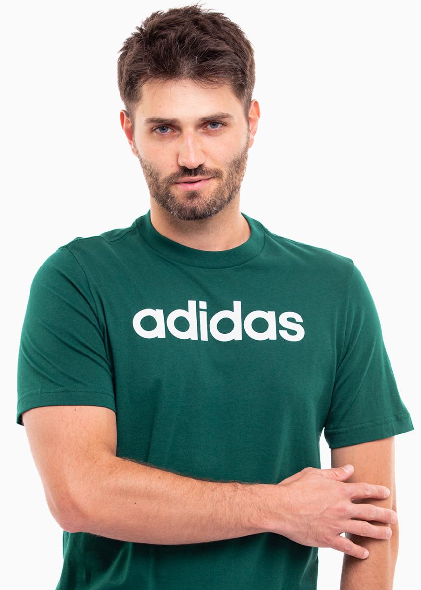 adidas Pánske tričko Essentials Single Jersey Linear Embroidered Logo Tee IJ8658