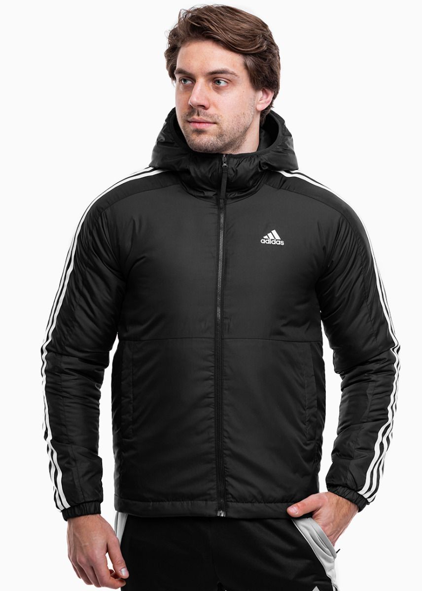 adidas Pánska bunda Essentials 3-Stripes Insulated Hooded IN7194