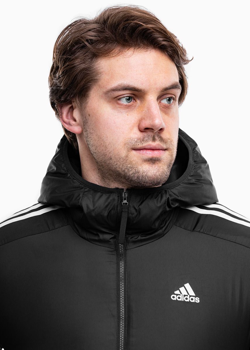 adidas Pánska bunda Essentials 3-Stripes Insulated Hooded IN7194