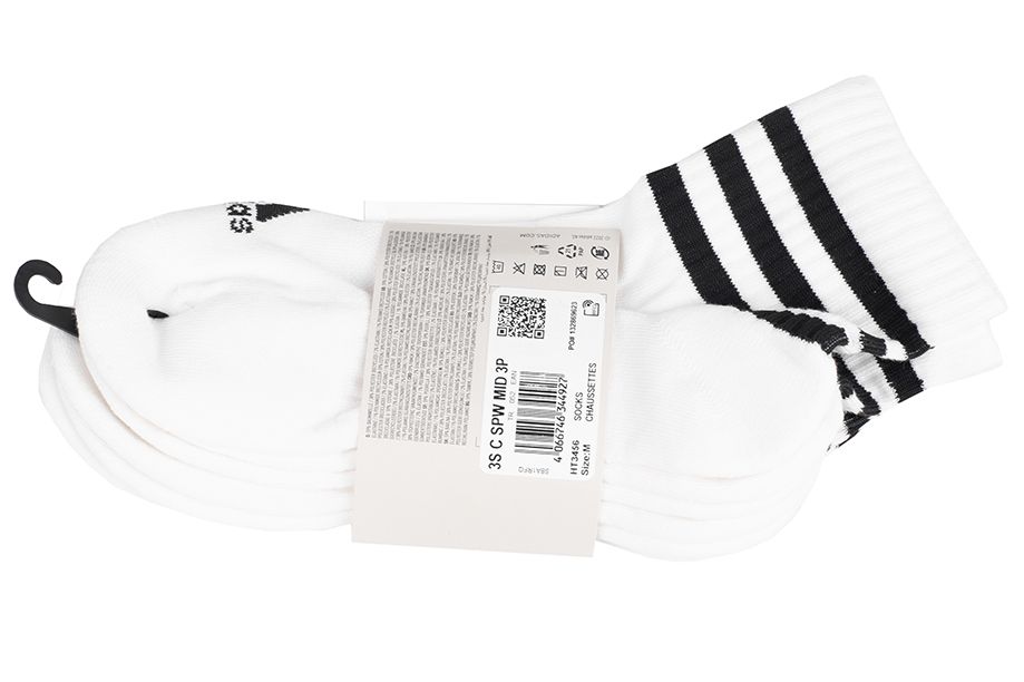 adidas Ponožky 3-Stripes Cushioned Sportswear Mid-Cut Socks 3P HT3456