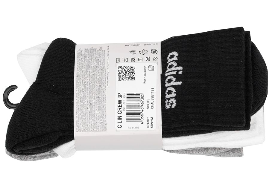 adidas Ponožky Linear Crew Cushioned Socks 3P IC1302