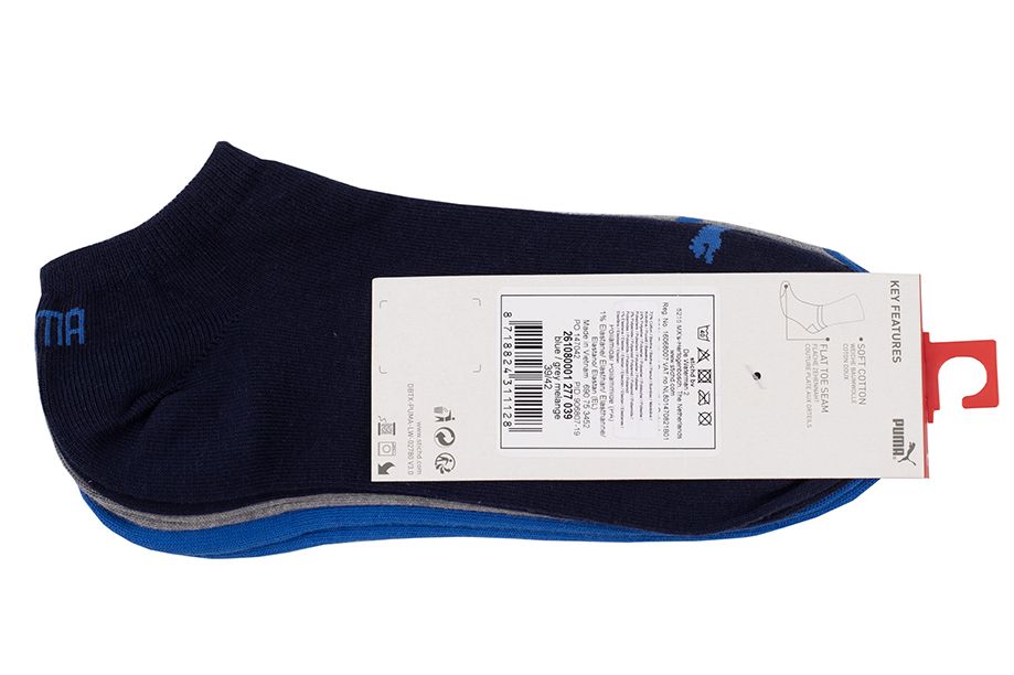 PUMA Ponožky Unisex Sneaker Plain 3P 906807 19/2610800012