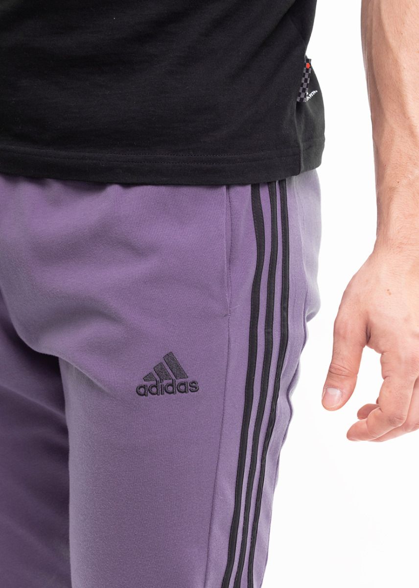 adidas Pánske tepláky Essentials Single Jersey Tapered Open Hem 3-Stripes IJ8699