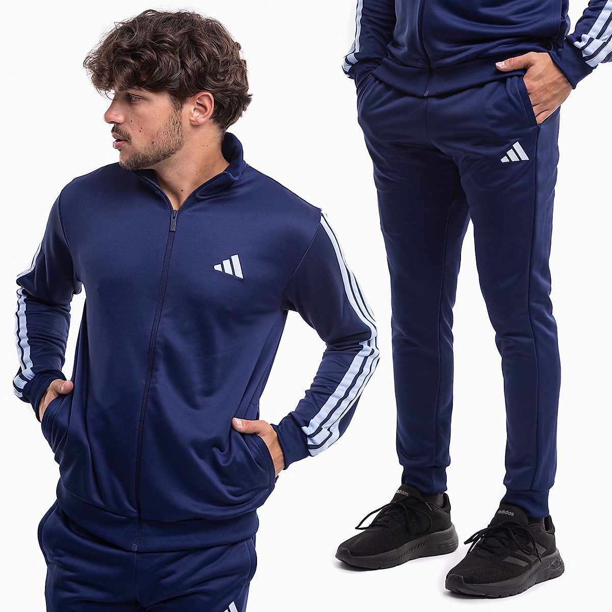 adidas Pánska tepláková súprava Sportswear Basic 3-Stripes French Terry JI8873