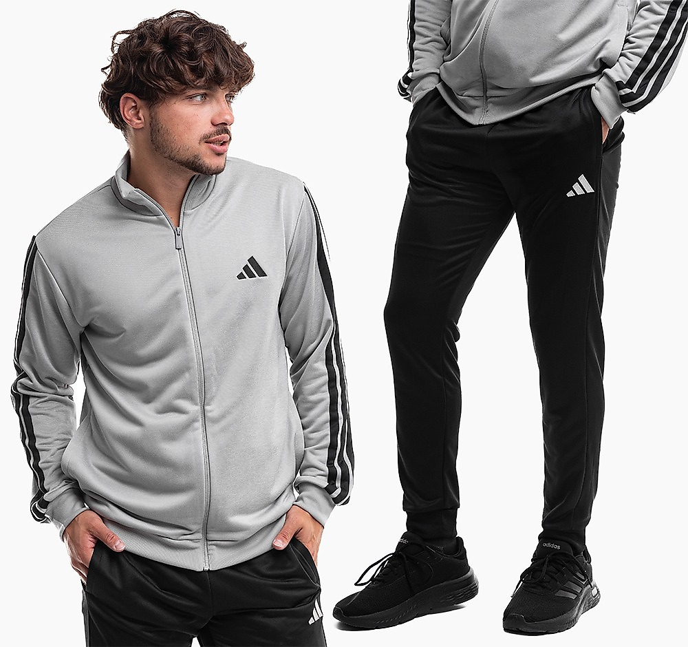 adidas Pánska tepláková súprava Sportswear Basic 3-Stripes French Terry Tracksuit JI8876