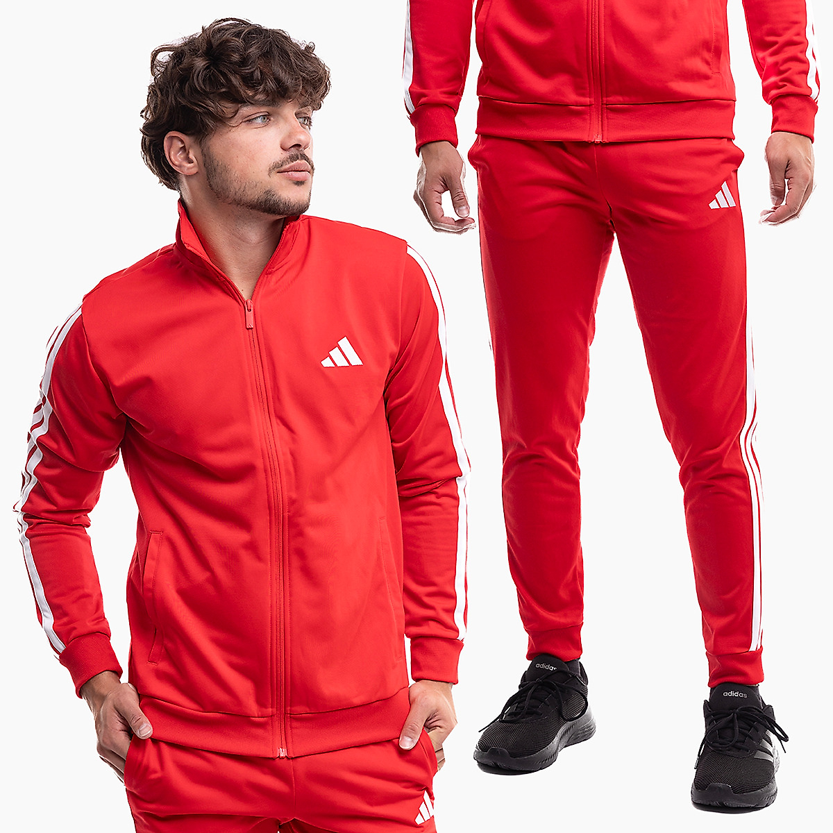 adidas Pánska tepláková súprava Sportswear Basic 3-Stripes Tricot JX8731