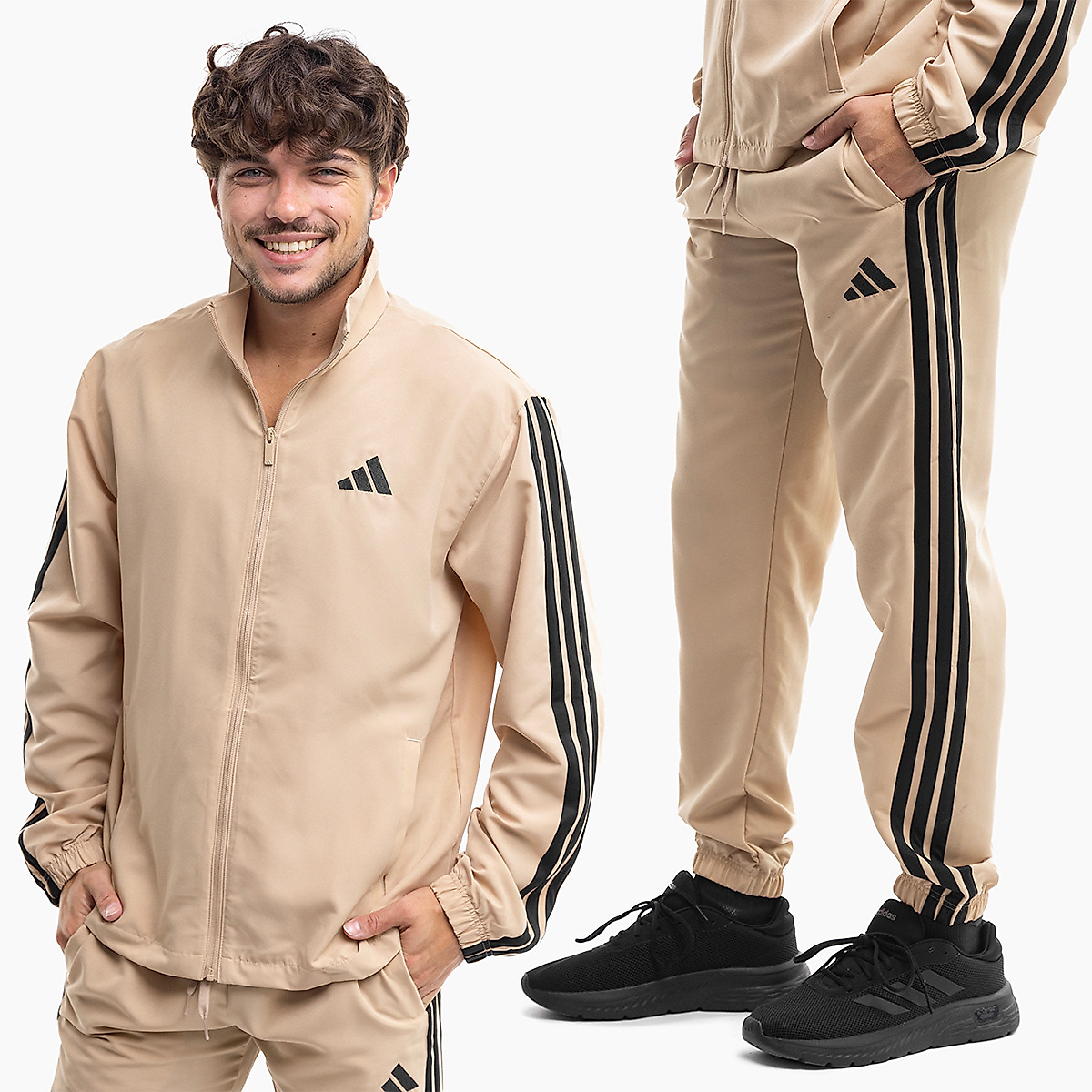 adidas Pánska tepláková súprava Sportswear Basic 3-Stripes Woven TT Track Suits JX3149
