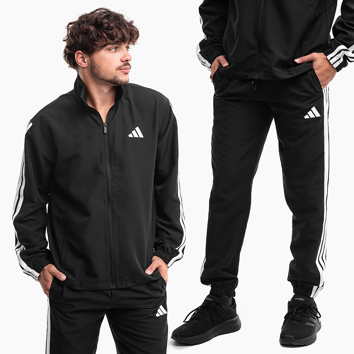 adidas Pánska tepláková súprava Sportswear Basic 3-Stripes Woven TT Track Suits JI8849