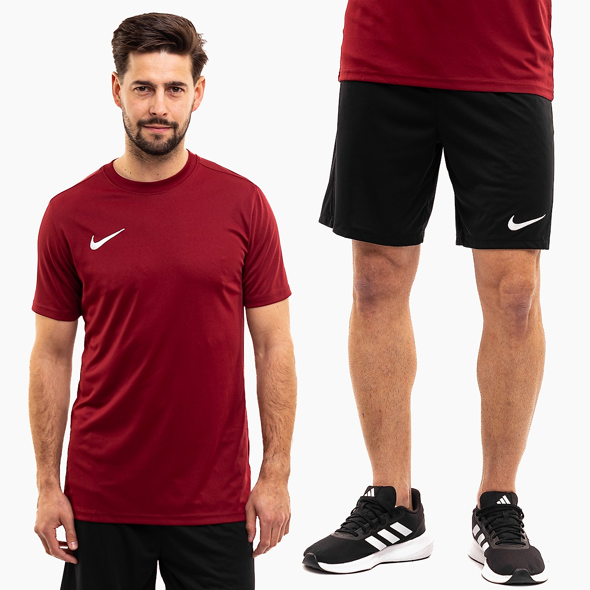 Nike Pánsky športový set Tričko Krátke Nohavice Dry Park VII JSY SS BV6708 677/BV6855 010
