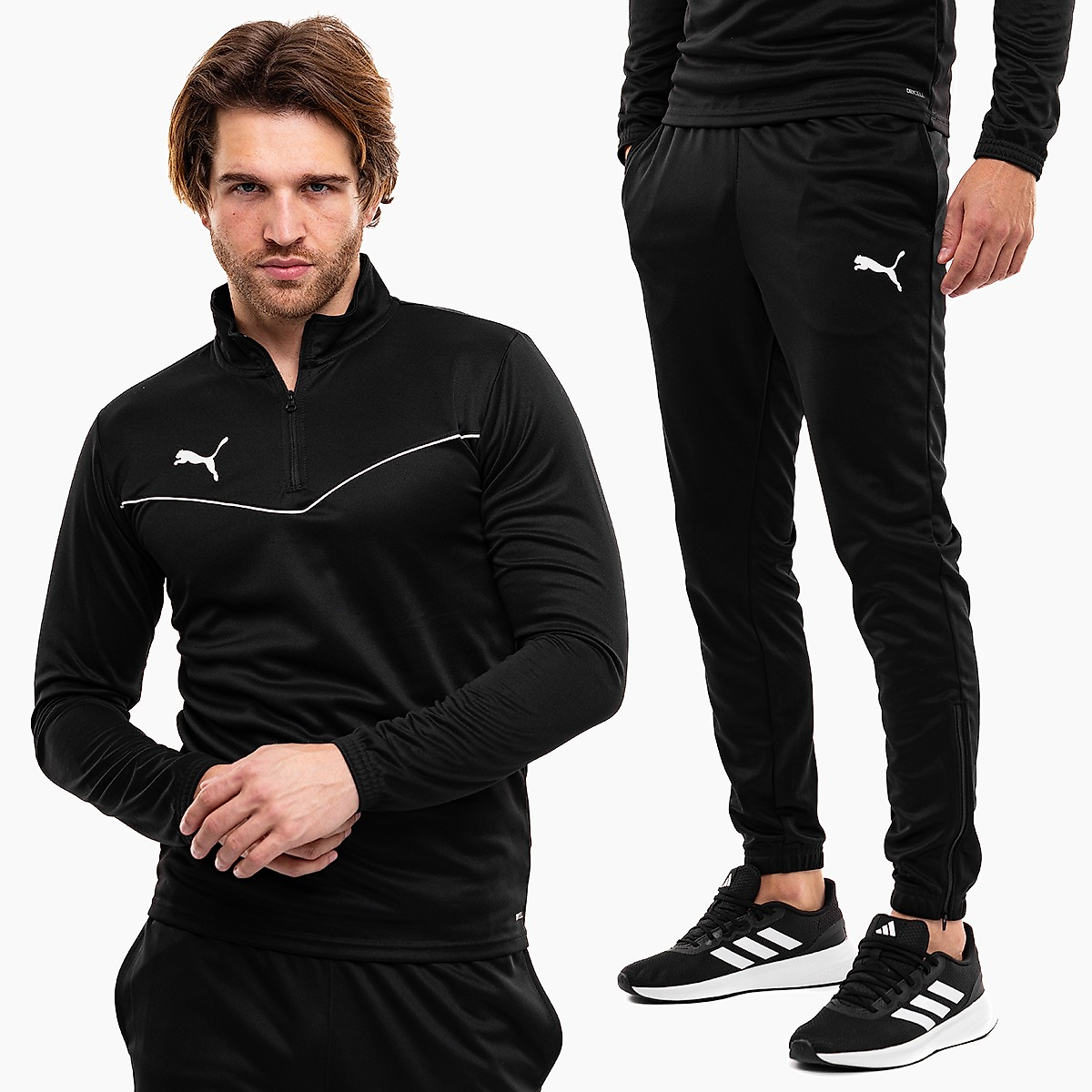 PUMA Pánska tepláková súprava teamRISE 1/4 Zip Top 657394 03/657390 03