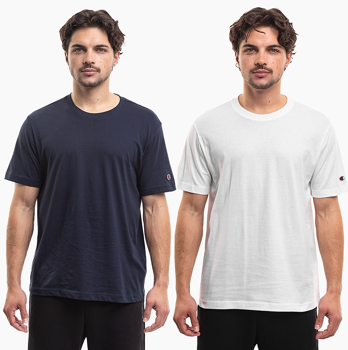 Pánske tričko Champion Short Sleeve T-shirt 2-pak biele / tmavomodré 220267 WW001