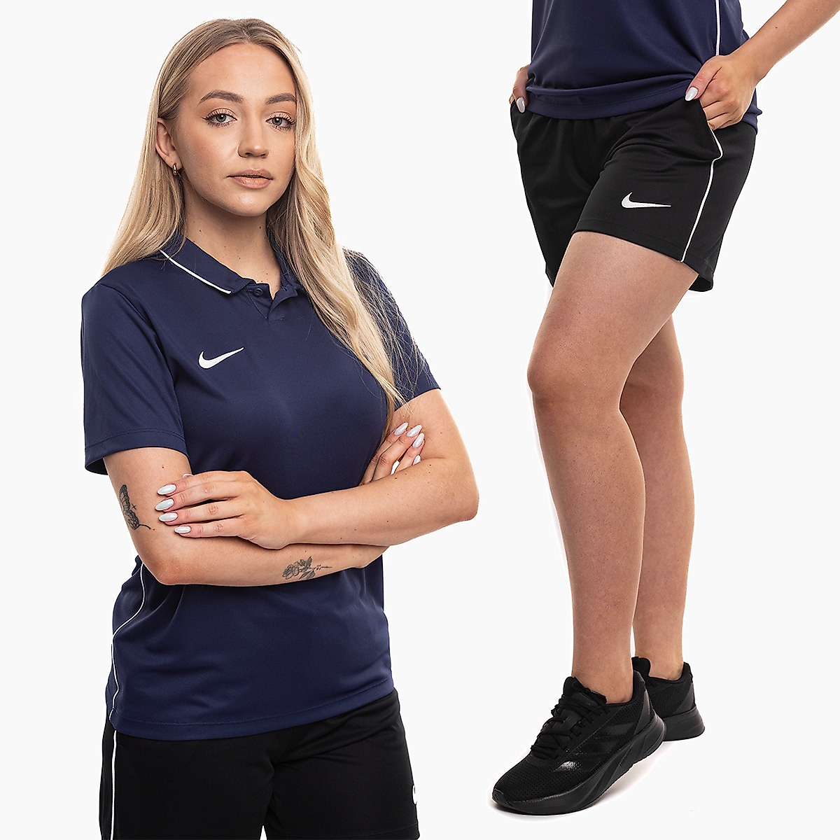 Nike dámska športová súprava dres šortky Dri Fit Park 26 Polo HM7150 410/HM7162 010