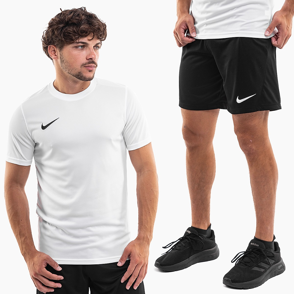 Nike Pánsky športový set Tričko Krátke Nohavice Dry Park VII JSY SS BV6708 100/BV6855 010